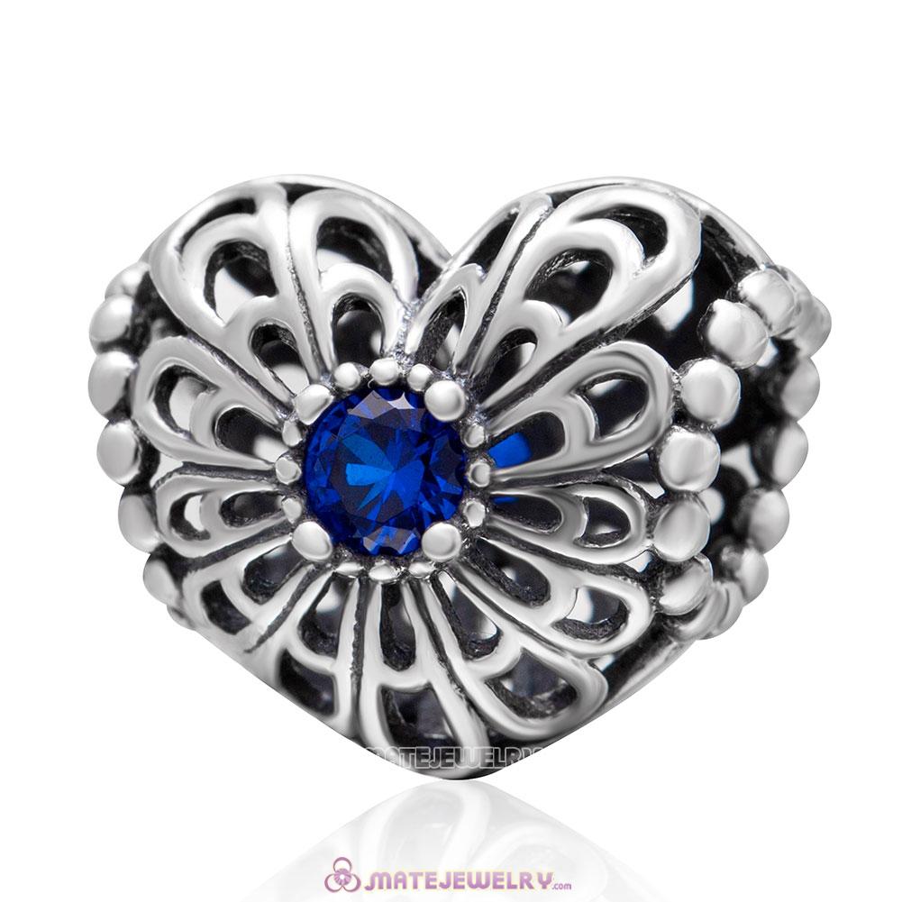 Open your Heart Charm with Blue Stone