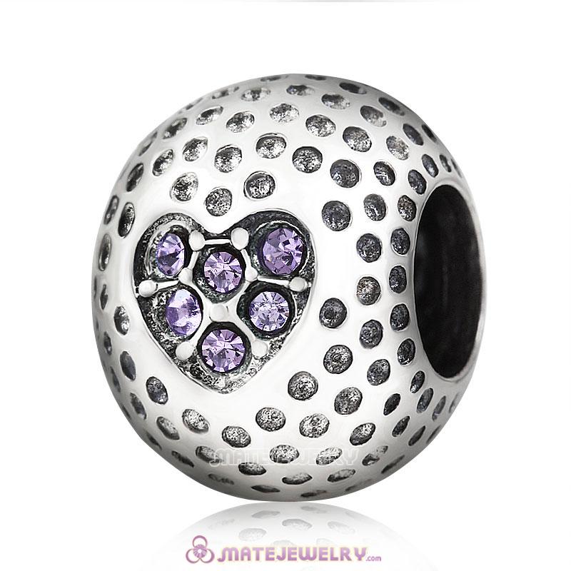 Tanzanite Crystal Golf Ball Charm Beads