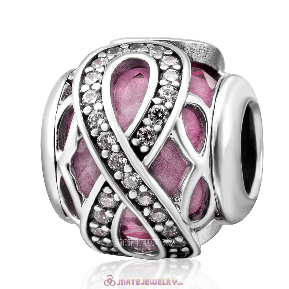 Pink Rhinestones Sparkling Infinite Love Charm