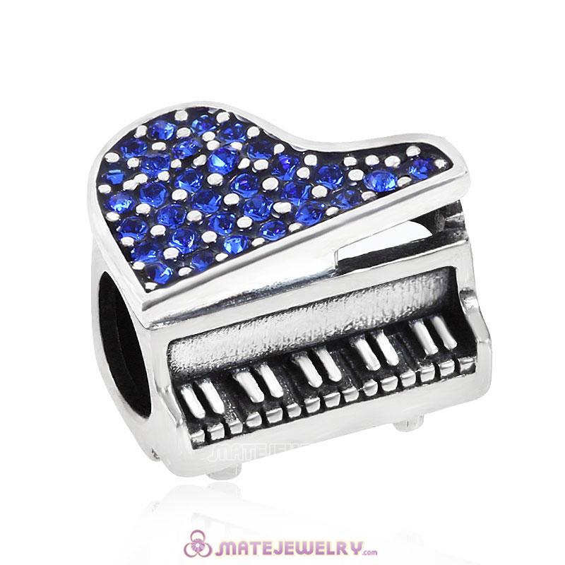 Music Piano Beads Charm Sapphire Crystal