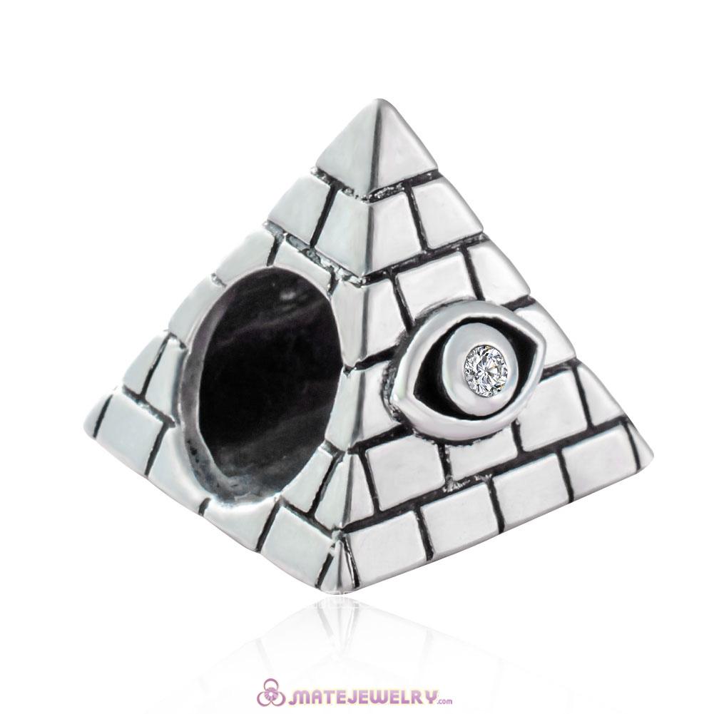 925 Sterling Silver Egyptian Pyramid Charms Beads