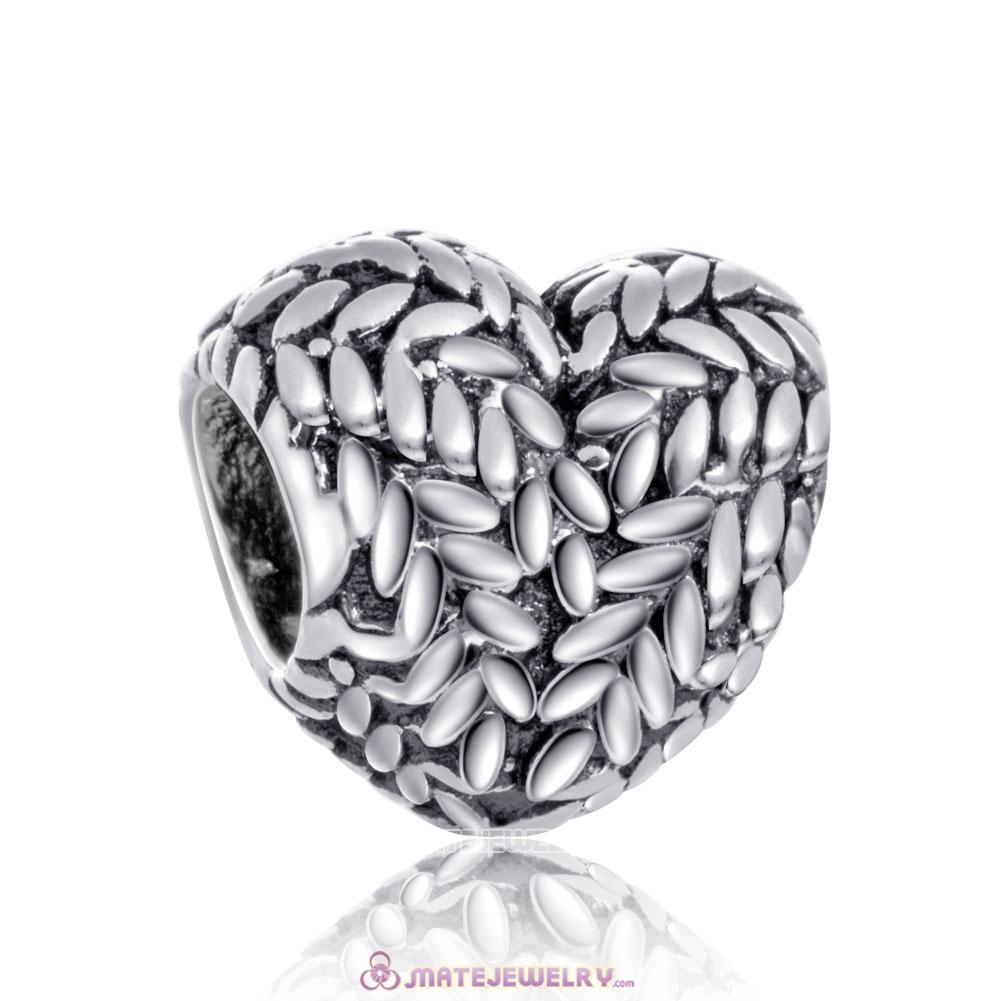 Icon of Nature Charm Heart Beads for Valentines Gift
