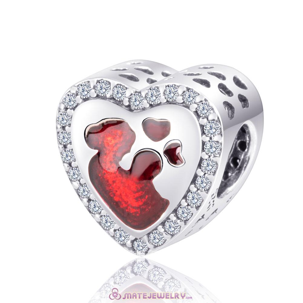 European 925 Silver Mother Baby Love Beads Charms