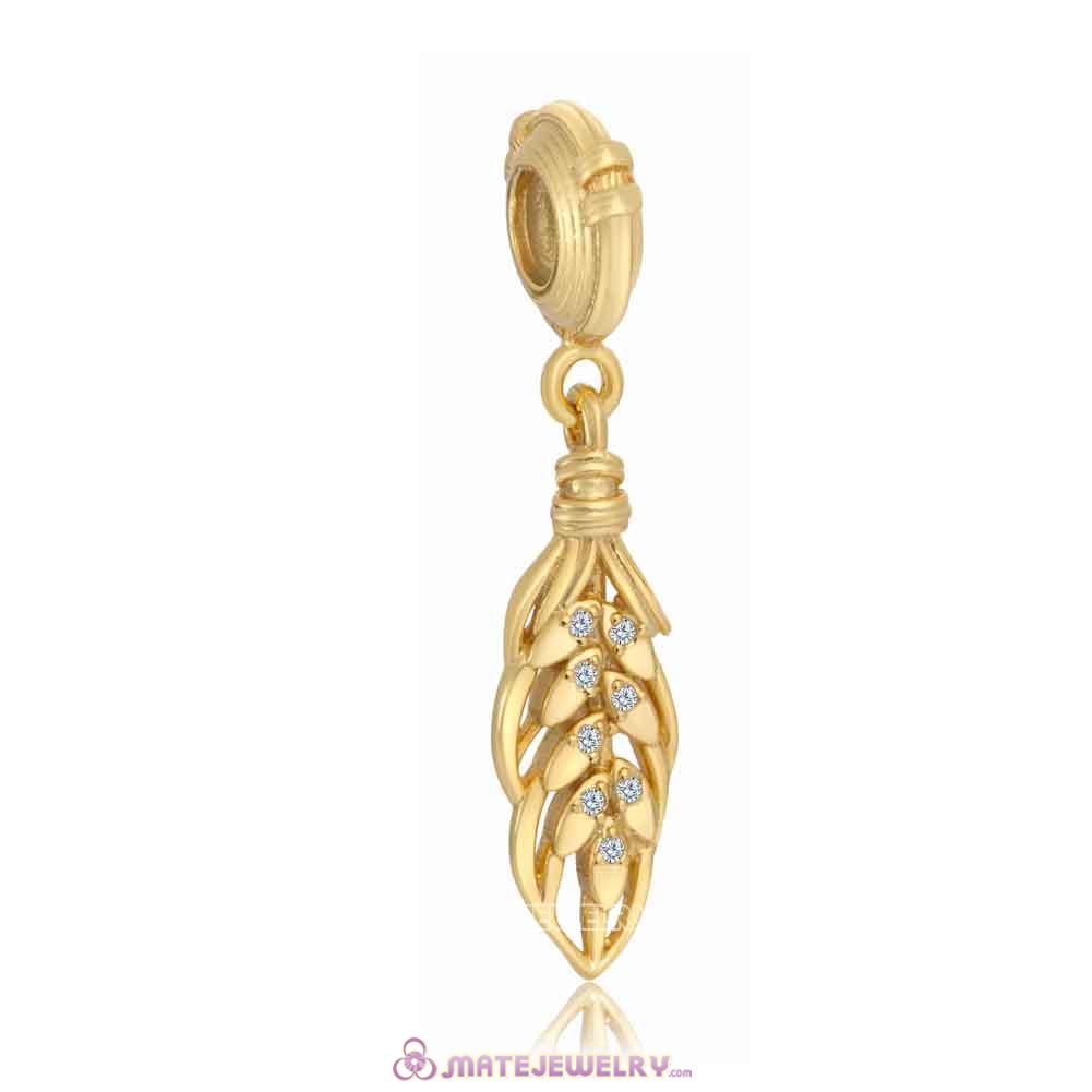 Gold Plated Shine Floating Grains Pendant Charm