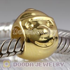 Gold Plated Boy Charm Beads fit on European Largehole Jewelry Bracelet