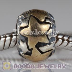 Gold Plated Star Sterling Silver Charms fit European Largehole Jewelry Beads