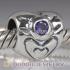 Largehole Jewelry Style Heart Charms with June Birthstone