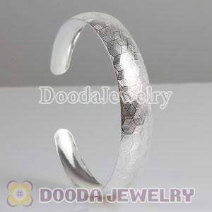 Engrave Pattern 13mm Sterling Silver Bangle Bracelet