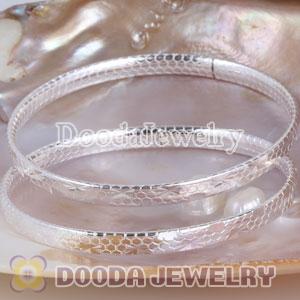 Engrave Pattern 5mm Sterling Silver Bangle Bracelet