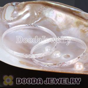 Engrave Pattern 5mm Sterling Silver Bangle Bracelet