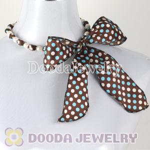 Wholesale Fashion Pearl Silk Cloth Knot Necklace