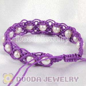 Fashion Hand Knitted Adjustable Purple Bracelet for Kid