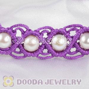 Fashion Hand Knitted Adjustable Purple Bracelet for Kid