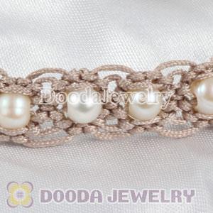 Fashion Hand Knitted Adjustable handmade Bracelet with Nature Freshwater Pearl