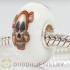 Painted Skull Crossbones Murano Glass Beads 925 Sterling Silver European Compatible