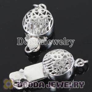 Dia.8mm Fishhook Pearl Clasp Rhodium Plated Sterling Silver