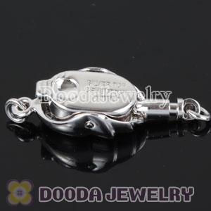 Fishhook Pearl Clasp Rhodium Plated 8X16mm Sterling Silver