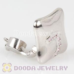 Sterling Silver Magnetic Clasp with CZ Stone