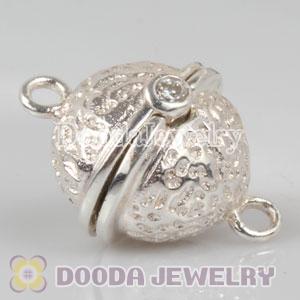 Sterling Silver Magnetic Round Clasp 12mm with Austrian crystal