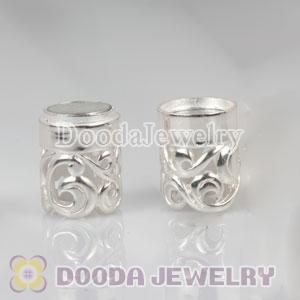 Sterling Silver Flower Head Cylinder Magnetic Clasp 12mm