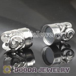 Sterling Silver Flower Head Cylinder Magnetic Clasp 12mm