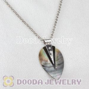 Sterling Silver with CZ Stone Fashion Shell Pendant suit European Necklace