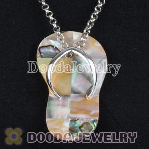 Sterling Silver Fashion Shell Slipper Pendant suit European Necklace