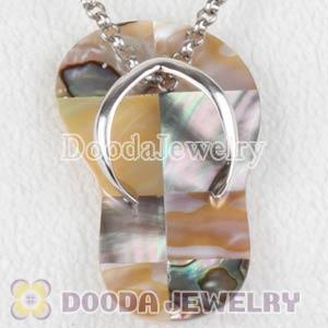Sterling Silver Fashion Shell Slipper Pendant suit European Necklace