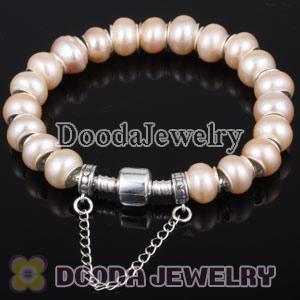 19cm Freshwater Pearl Silver Snake Bracelet European Style