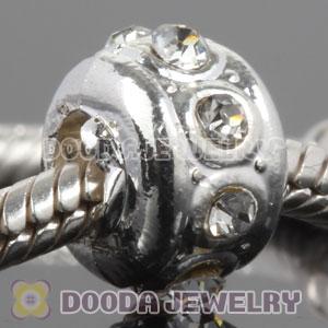 Wholesale European style silver plated beads with stone