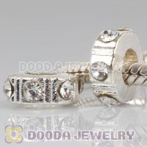 Wholesale European style silver plated beads with stone