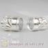 Sterling Silver Flower Head Cylinder Magnetic Clasp 12mm