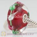 10X20mm Large Murano Glass Pendant Beads sterling silver core European Compatible