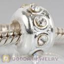 Wholesale European style silver plated beads with stone
