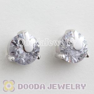 Sterling Silver Mickey Head CZ Stud Earrings
