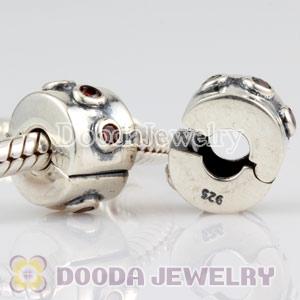 European Style 925 Silver Clip Beads with CZ Stone