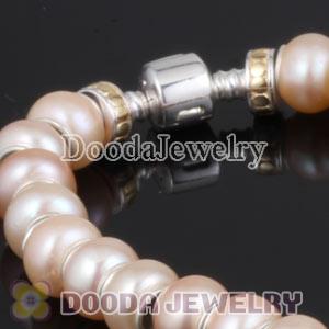 44cm Freshwater Pearl Silver Snake Necklace European Style