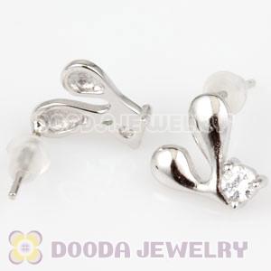 Sterling Silver Fashion CZ Stud Earrings