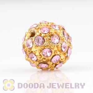 10mm handmade Gold Plated Alloy Beads with Crystal Wholesale