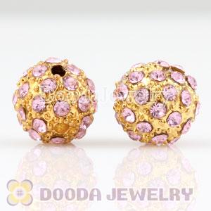 10mm handmade Gold Plated Alloy Beads with Crystal Wholesale