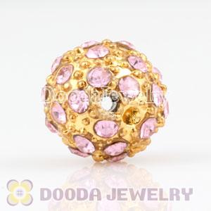 10mm handmade Gold Plated Alloy Beads with Crystal Wholesale