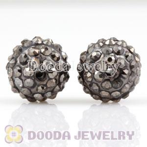 10mm handmade Black Alloy Beads with Crystal Wholesale