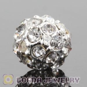 8mm handmade Silver Plated Alloy Beads with Crystal Wholesale