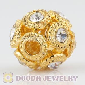 13mm handmade Gold Plated Alloy Beads with Crystal Wholesale