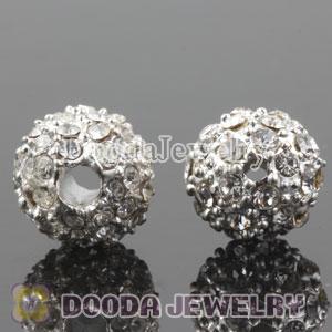 12mm handmade Silver Plated Alloy Beads with Crystal Wholesale