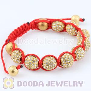 handmade Wrap Bracelets Wholesale Gold Crystal Ball Beads