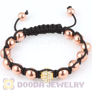 handmade Style Bracelet Wholesale Gold Crystal and Rose Gold Ball Beads