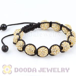 Wholesale handmade Inspired Gold Crystal Disco Bead Bracelets