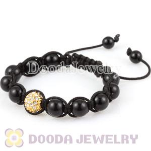 handmade Style Bracelets Wholesale with Black and Crystal Beads