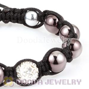Wholesale handmade Bracelet with Black and Crystal Disco Beads